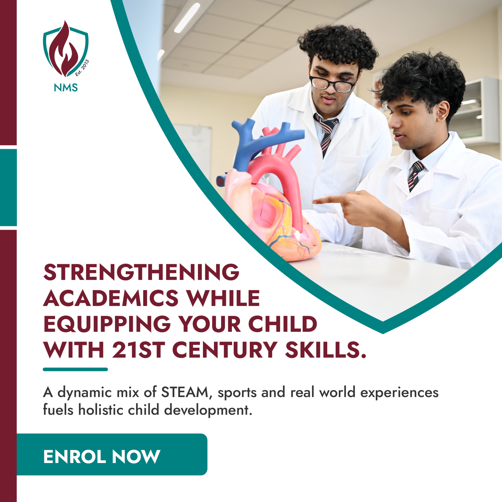 GEMS New Millennium School - Al Khail Facebook ad: Admissions now open for 2026-27.