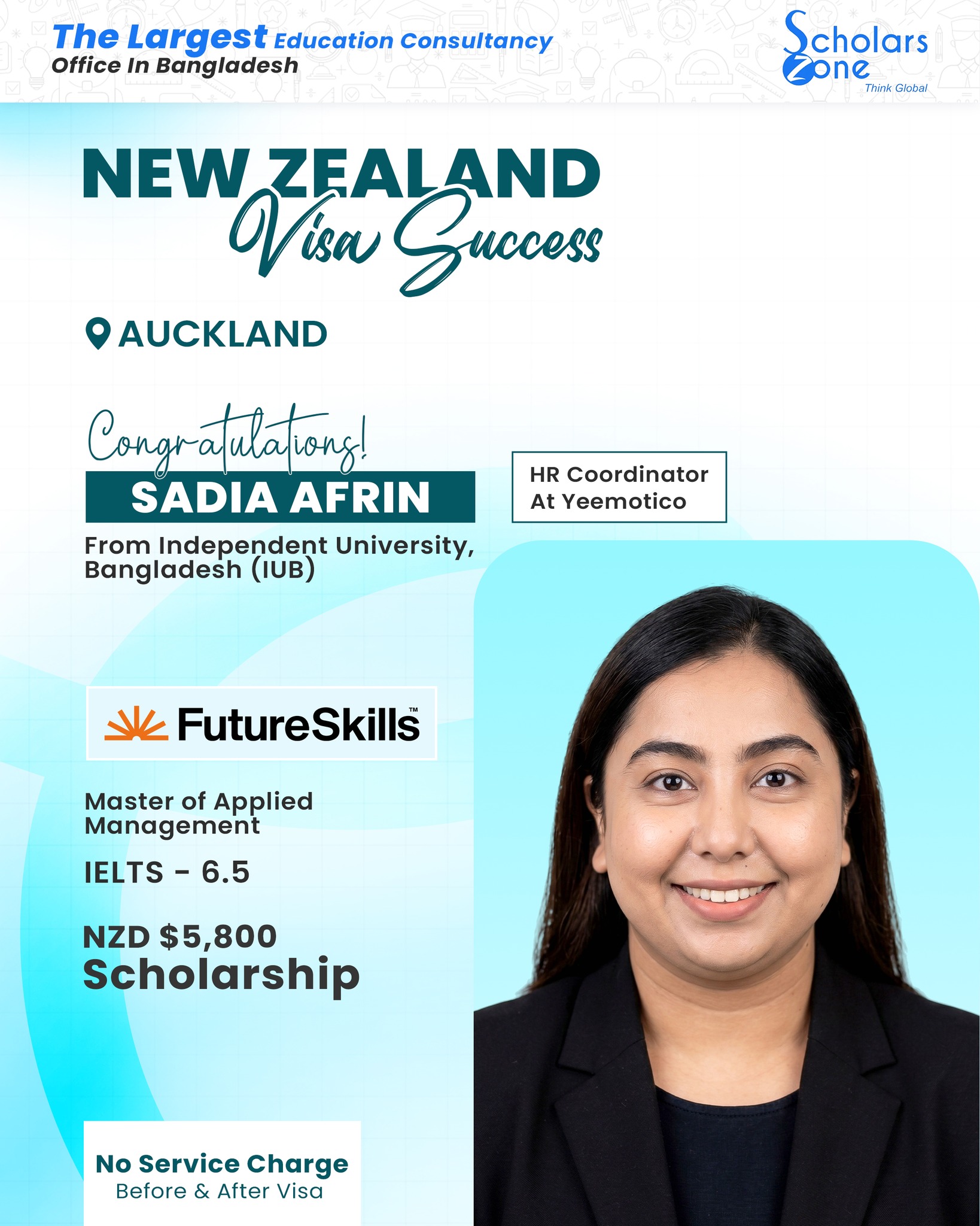 Scholars Zone Facebook ad: New Zealand Student Visa Success-এ বাংলাদেশের No.
