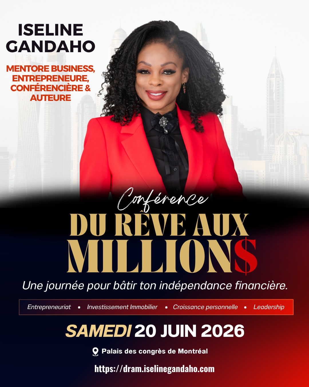 Iseline Gandaho Facebook ad: Conférencière annoncée