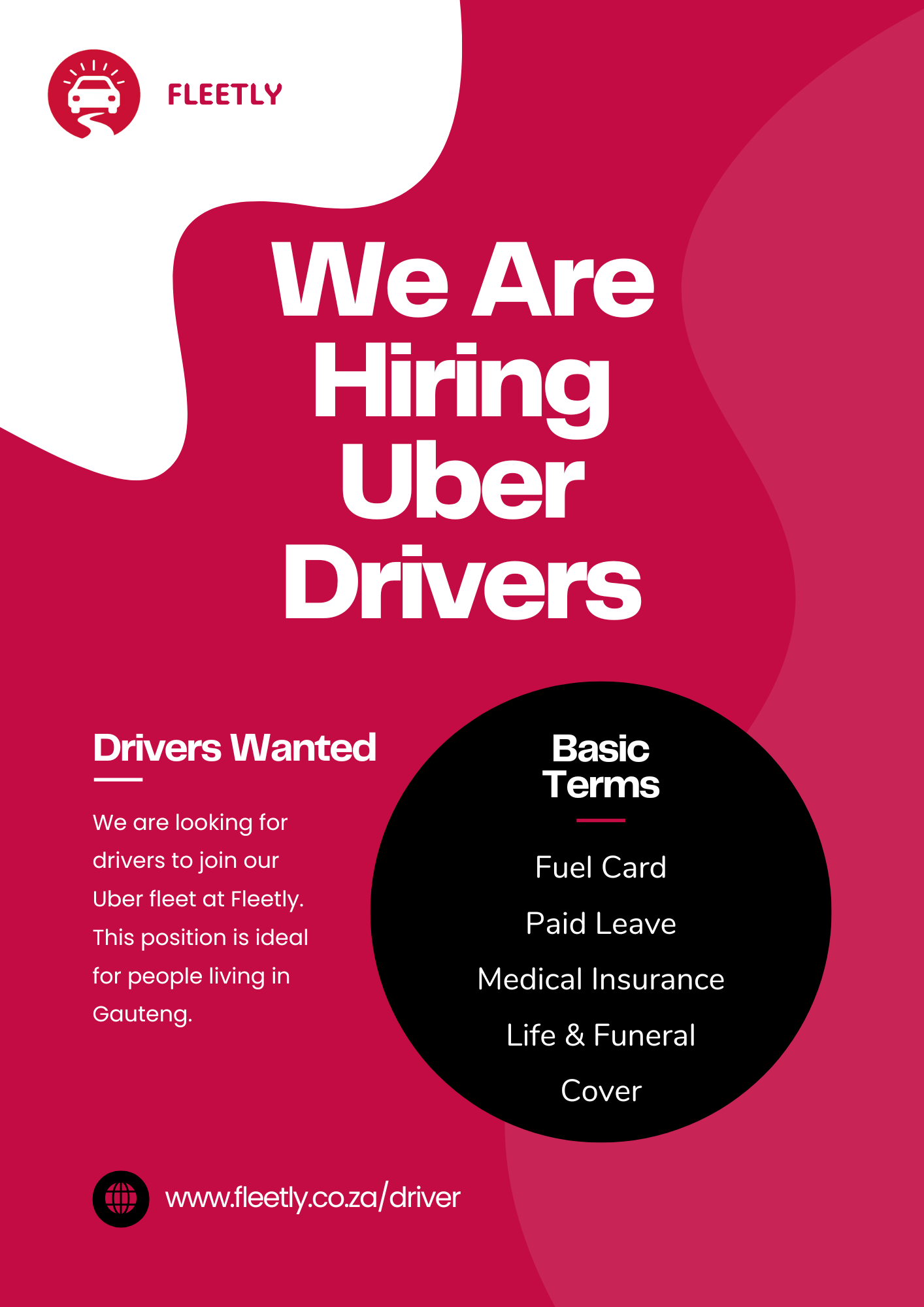Fleetly Facebook ad: UBER DRIVERS WANTED!