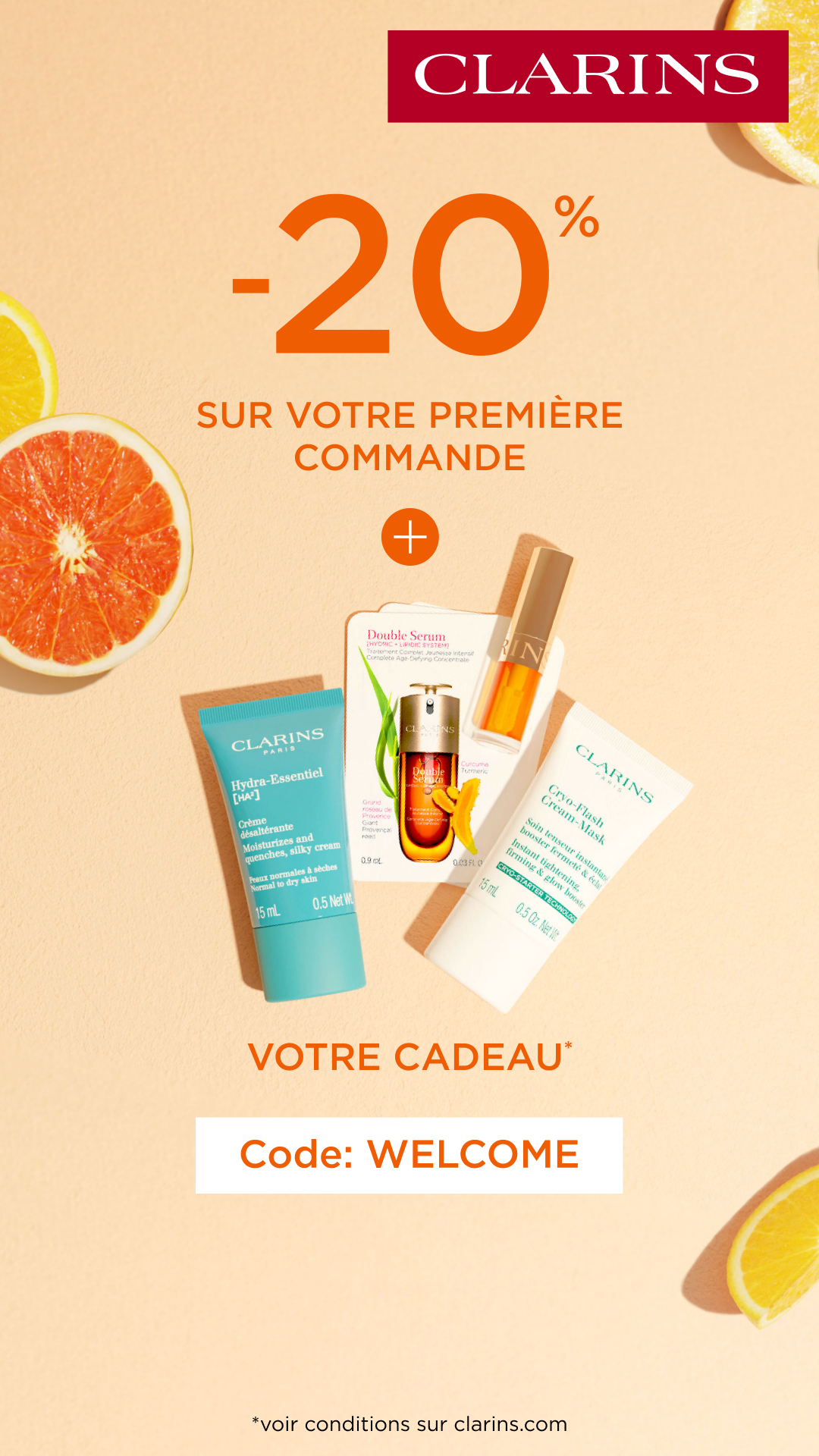 Clarins Facebook ad from Jun 23, 2026
