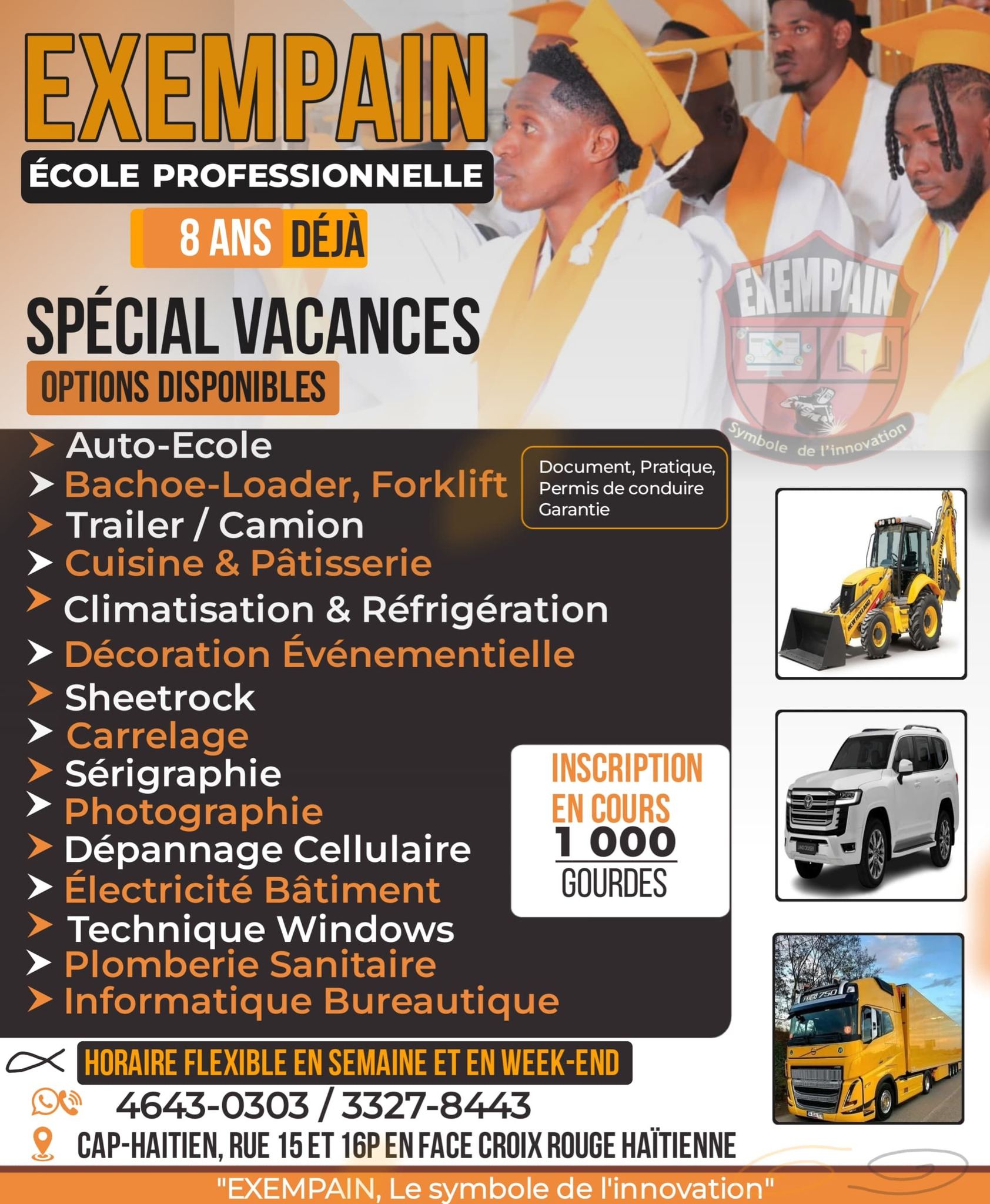 Ecole professionnelle Exempain Facebook ad: Nan Metye nan pri piyay pye kout pran…