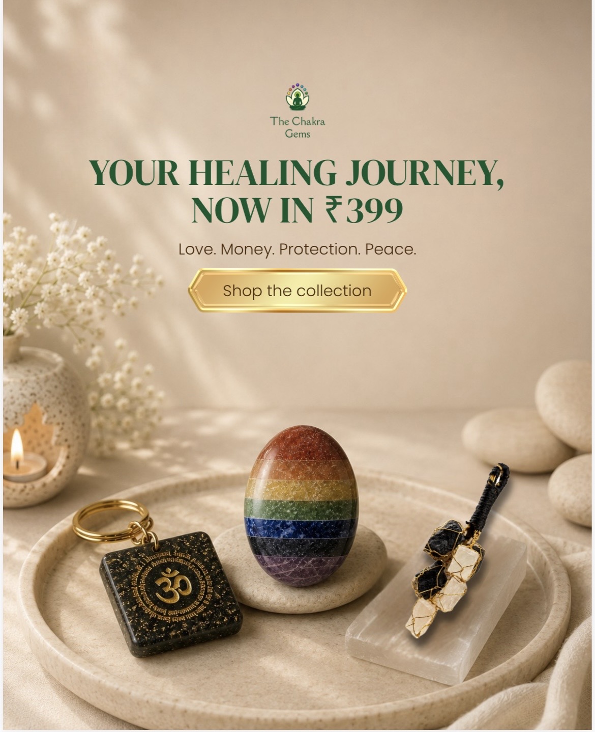 The Chakra Gems Facebook ad: Discover the power of crystals with our Divine…