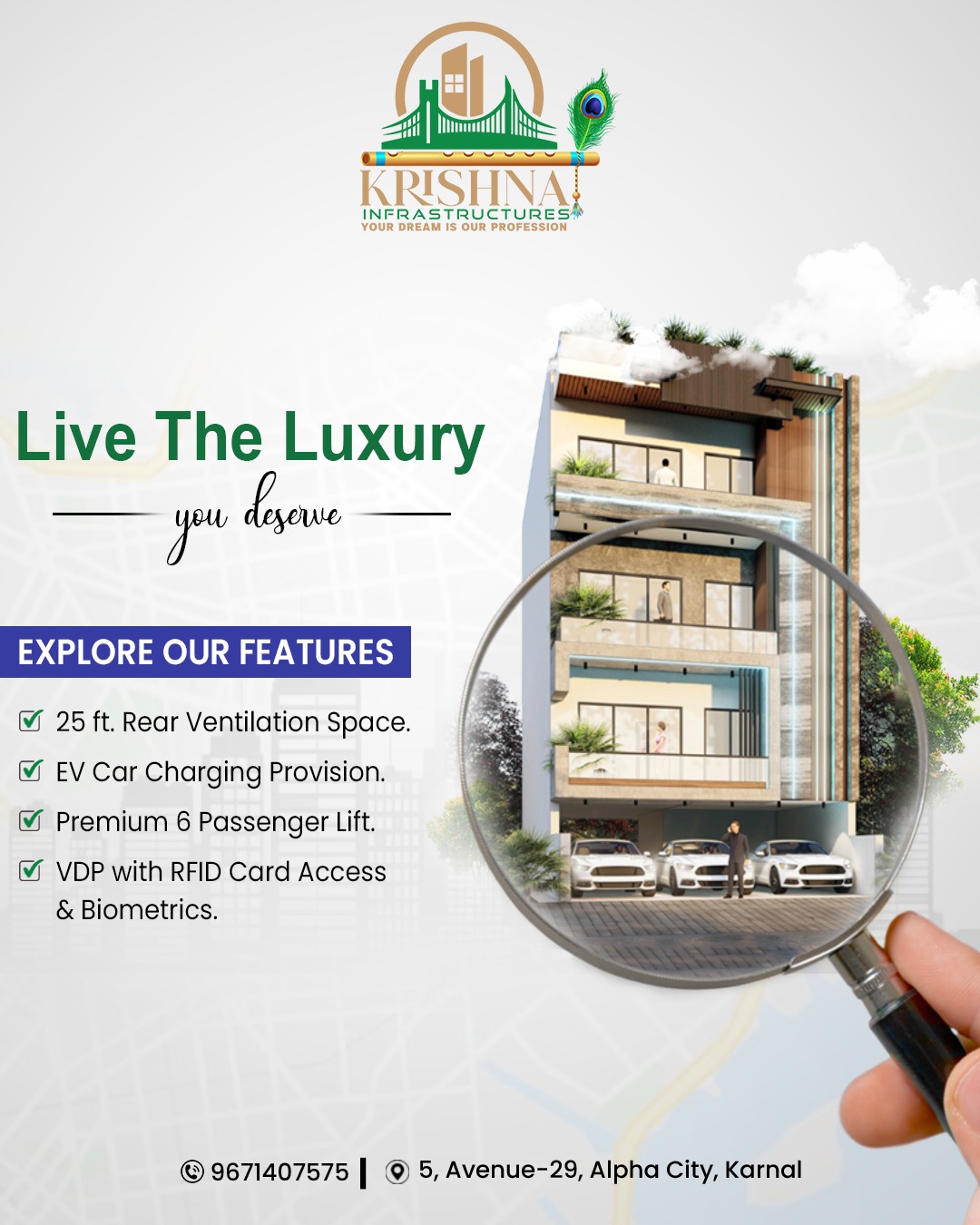 Krishna Infrastructures Facebook ad: Krishna Infrastructures, Building more than spaces, we…
