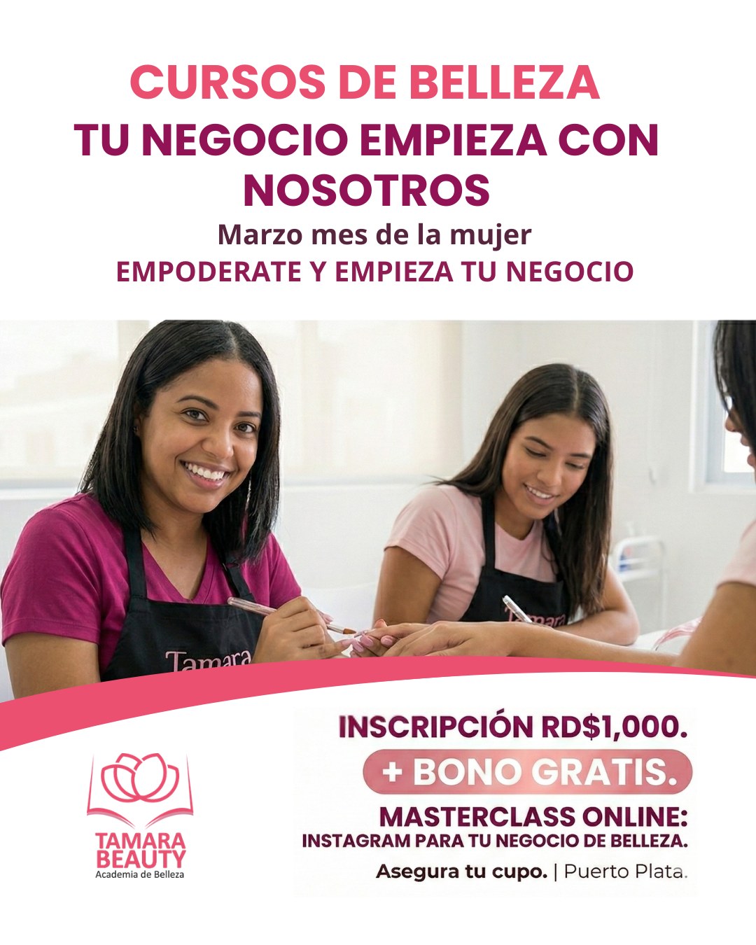 Tamara Beauty Academy RD Facebook ad: ¿Qué negocio puedes empezar HOY con RD$1,000 pesos?