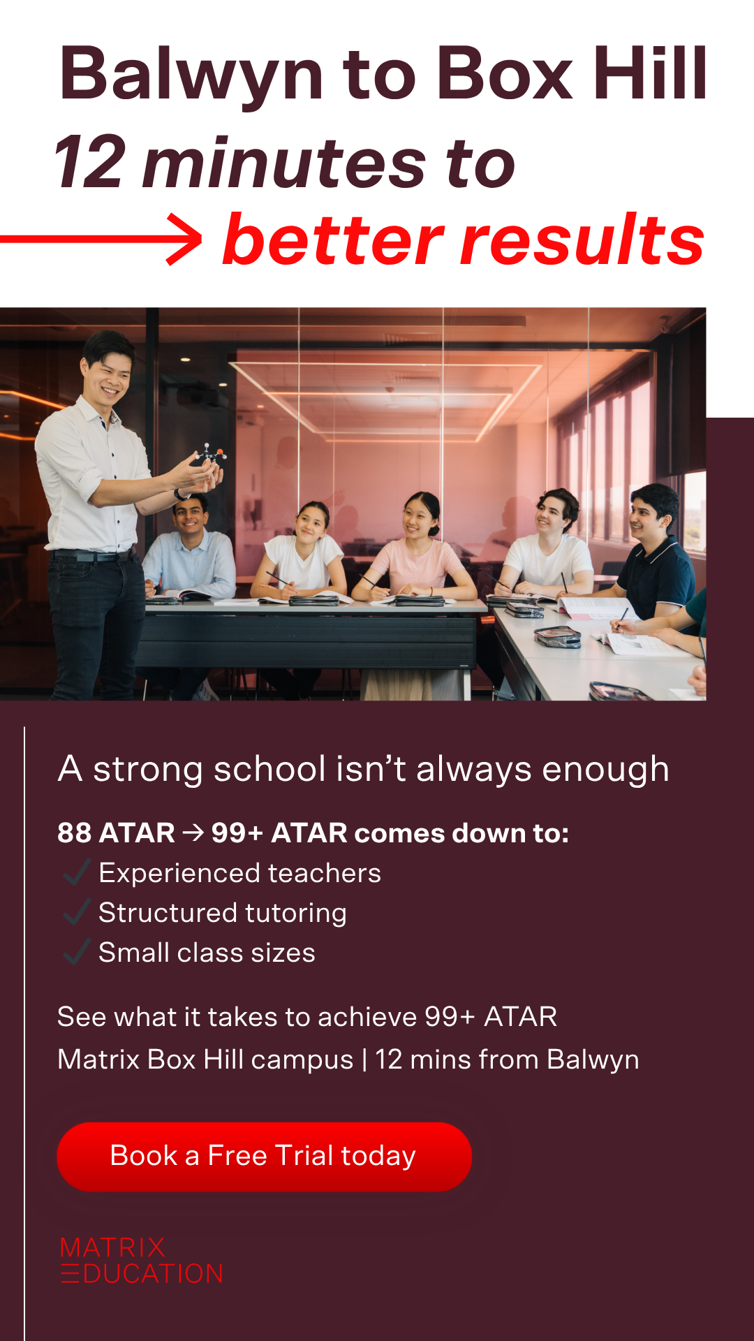 Matrix Education Facebook ad