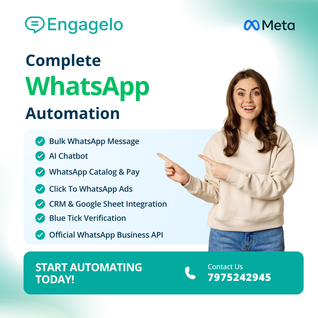Engagelo Facebook ad: Automate Your WhatsApp Leads