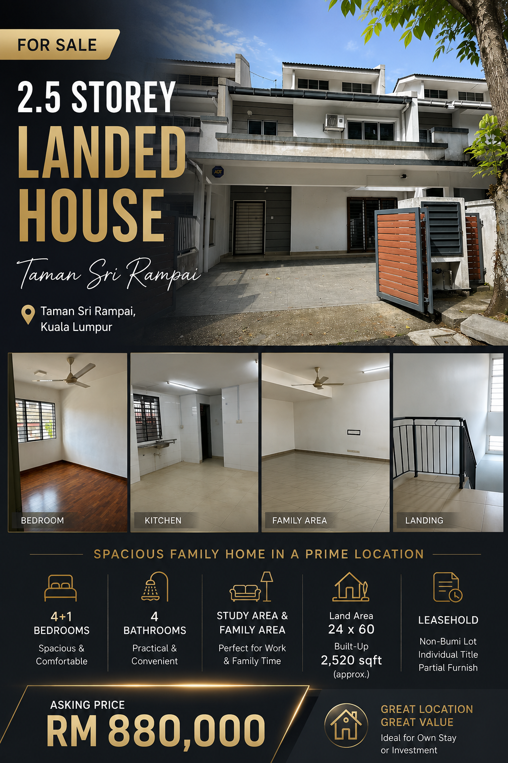 KA Property Facebook ad: 2.5 Storey Landed @ Taman Sri Rampai
