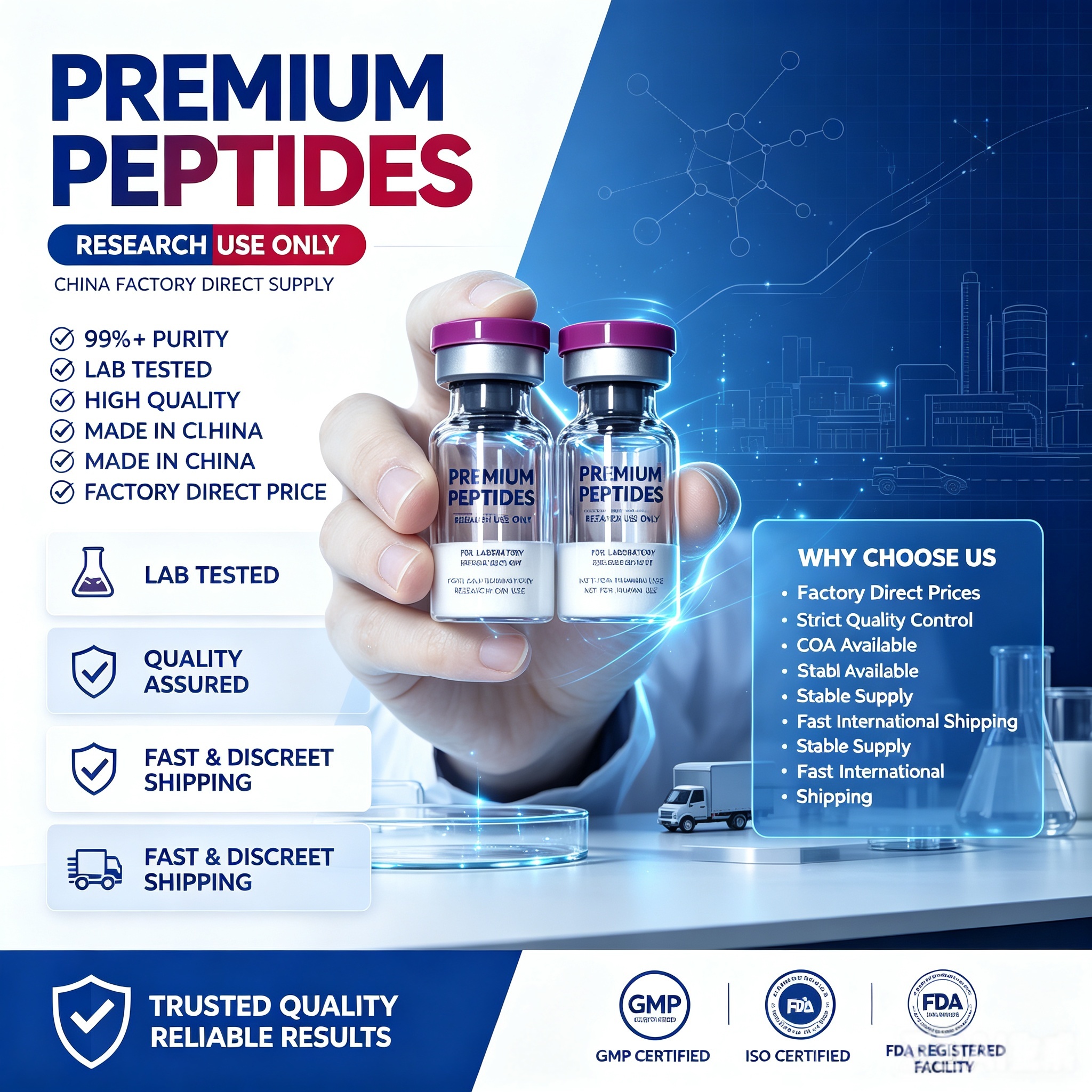 Now Peptide Supplier Facebook ad: Cut Out the Middleman: Source GMP-grade peptides…