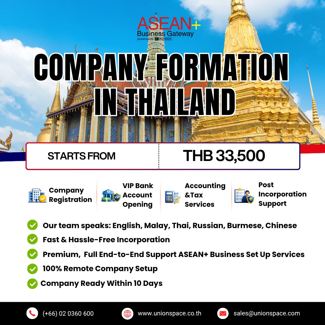 UnionSpace Hat Yai Facebook ad: Thai Company Formation Made Easy!