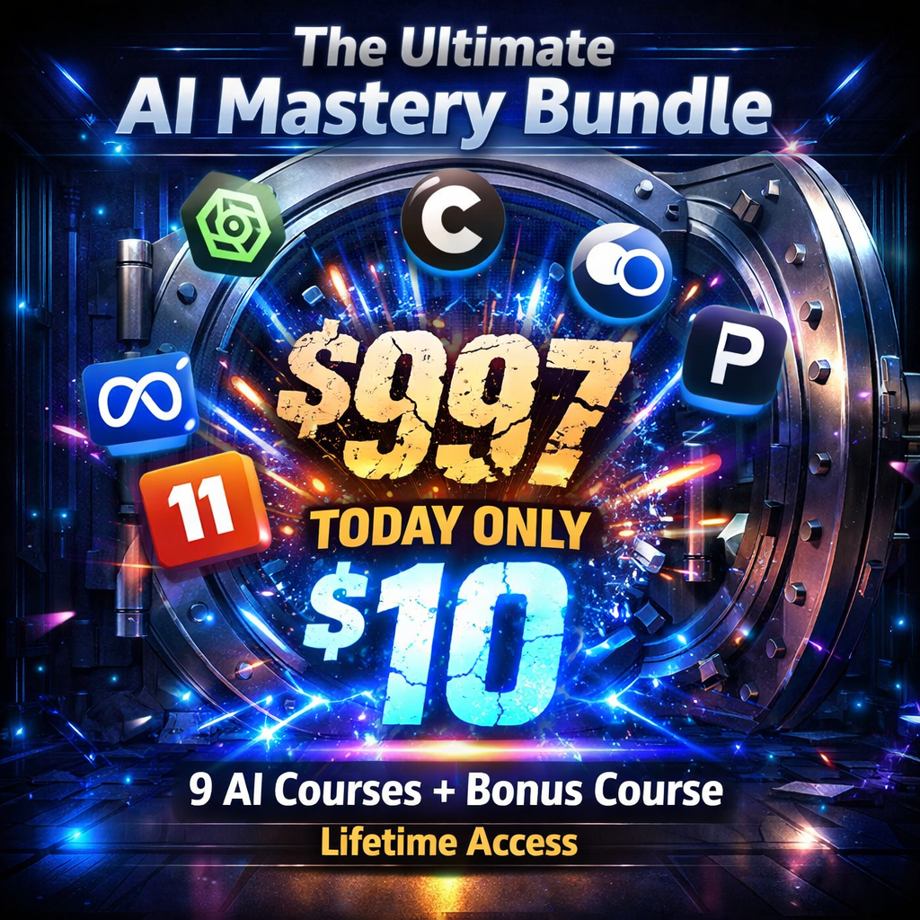Paul Wilson Facebook ad: Unlock 9 AI Courses for $10 (Normally $997)