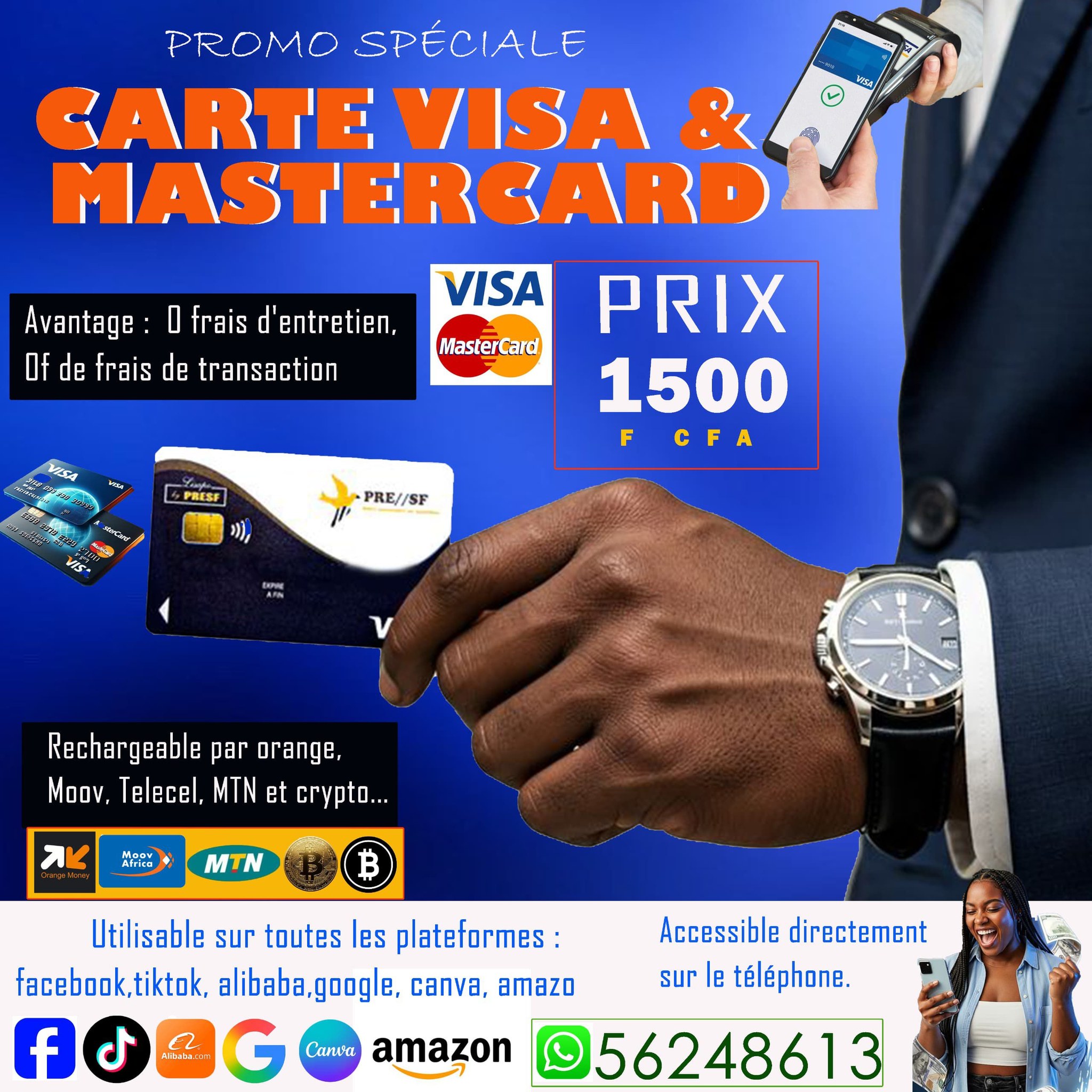 CARTE VISA Virtuelle Facebook ad: PROMO SPÉCIALE CARTE VISA VIRTUELLE ET MASTERCARD