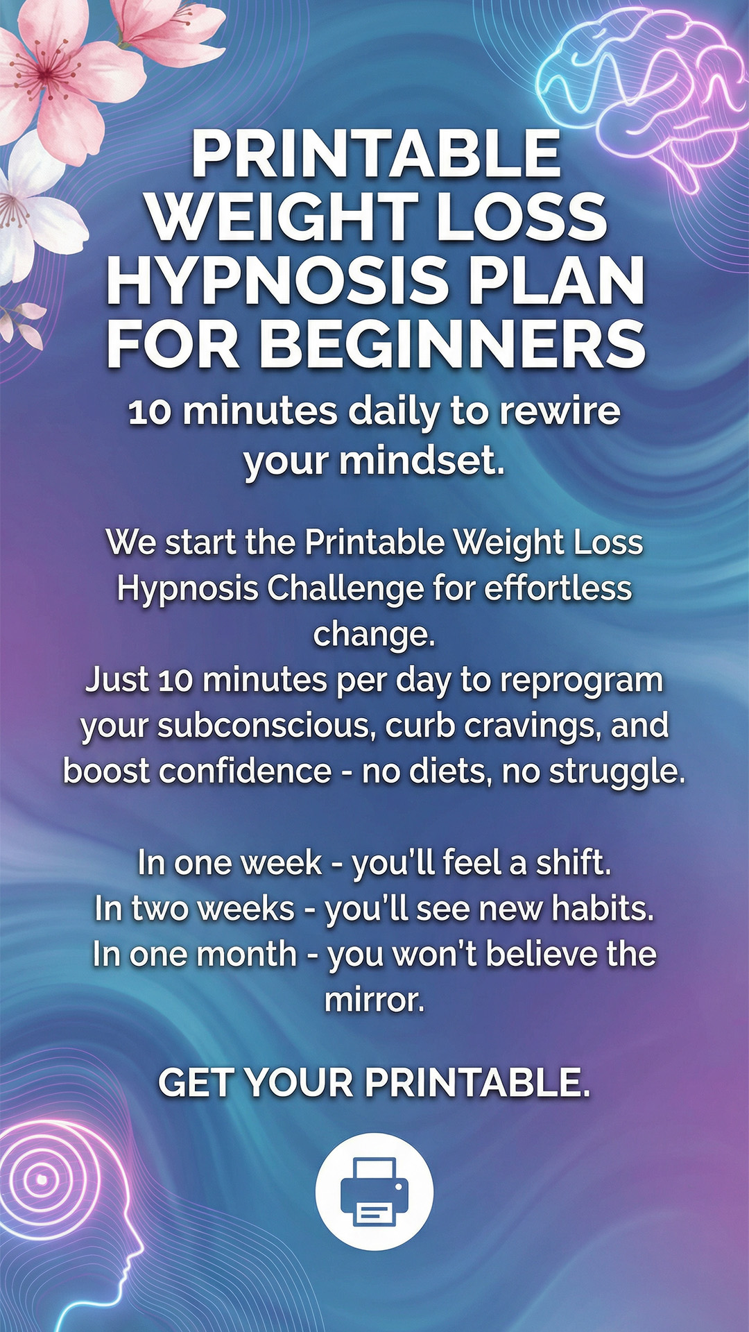Hypnotherapy for Weight Loss Facebook ad: Shed pounds easily without stress