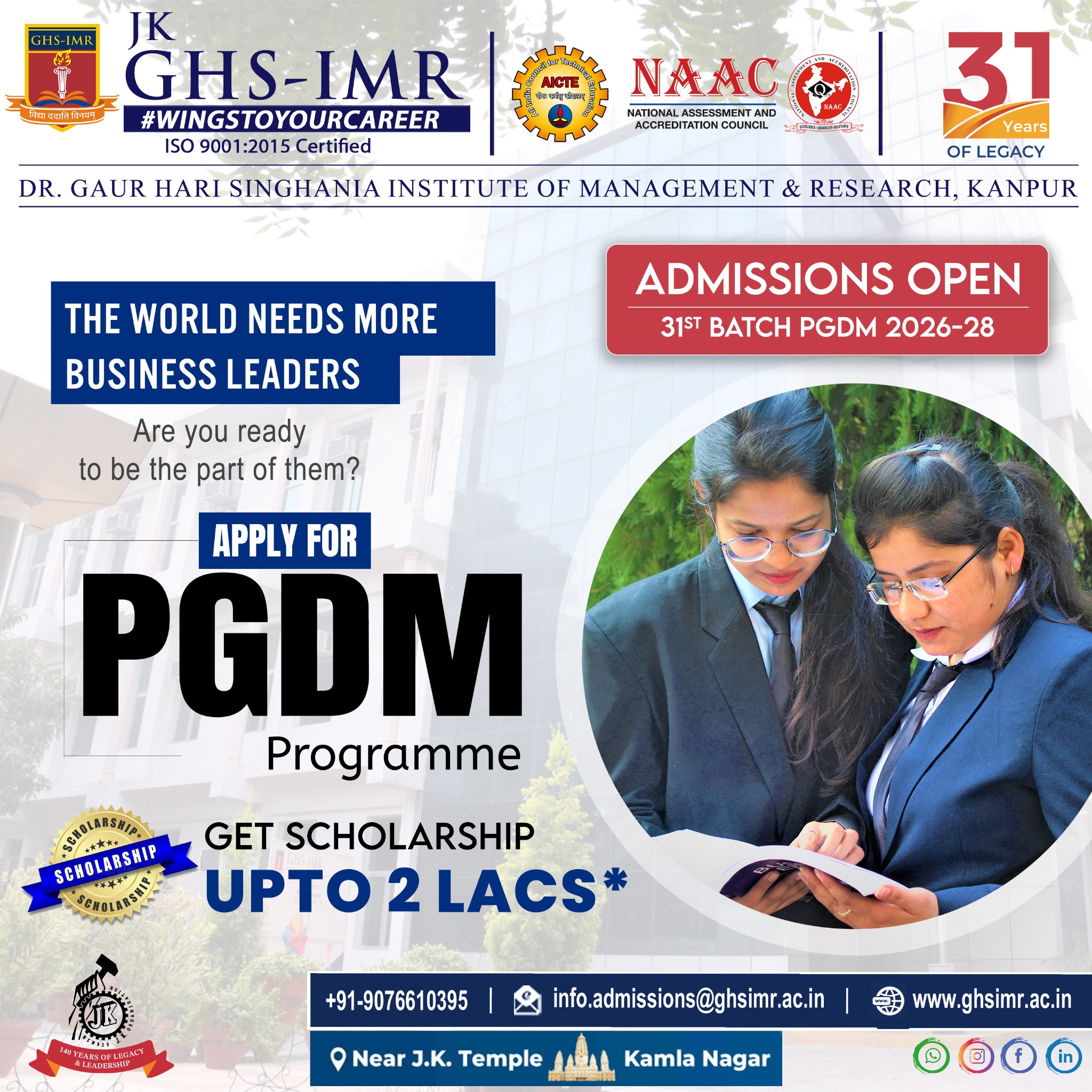 Dr. Gaur Hari Singhania Institute of Management & Research Facebook ad: Not Just a PGDM… A Launchpad for Your…