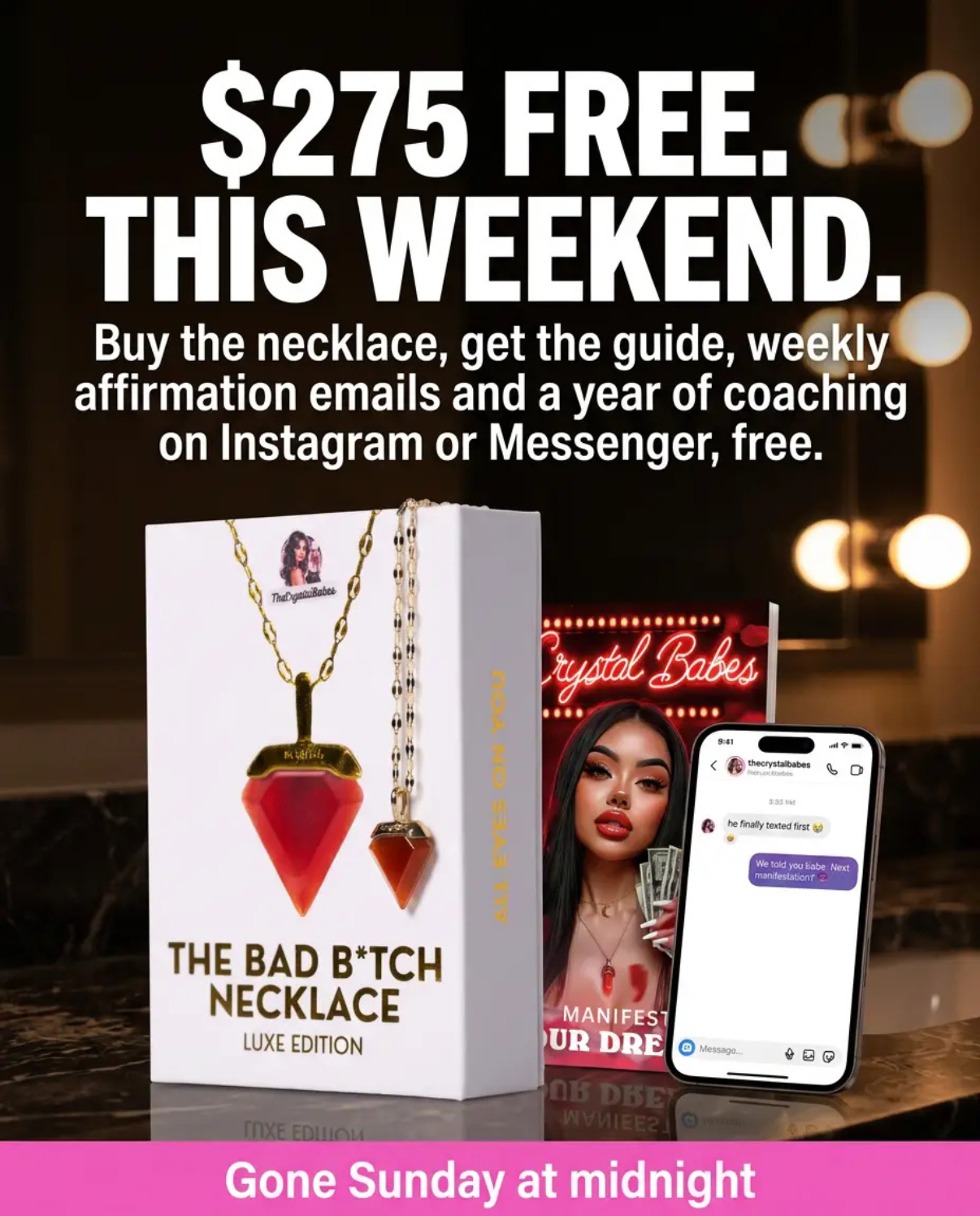 The Crystal Babes Facebook ad