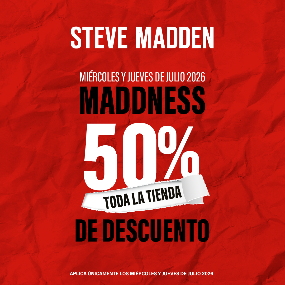 Steve Madden México Facebook ad: MADDNESS EN BOUTIQUES
