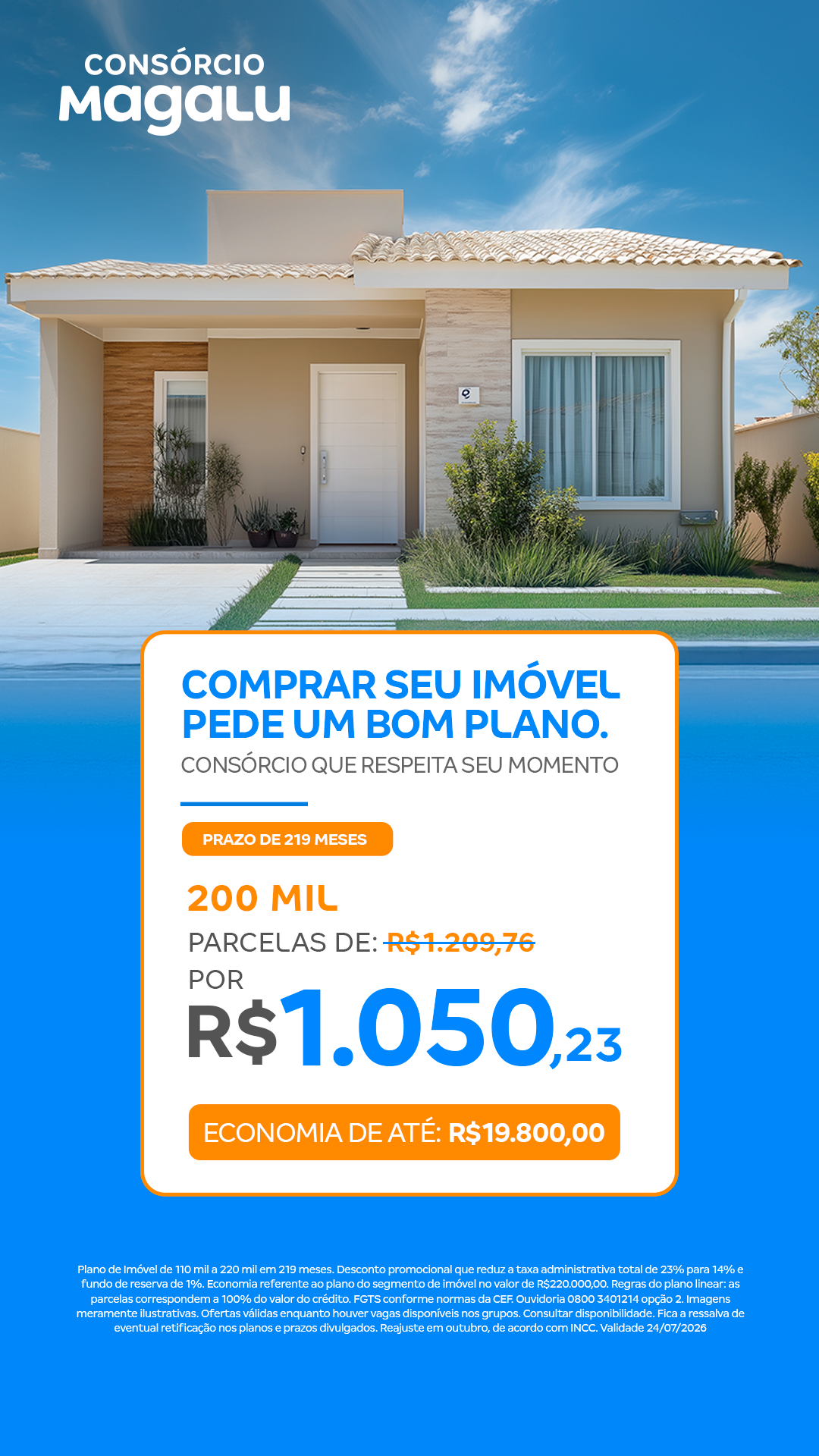 Consórcio Magalu Facebook ad from Jul 10, 2026