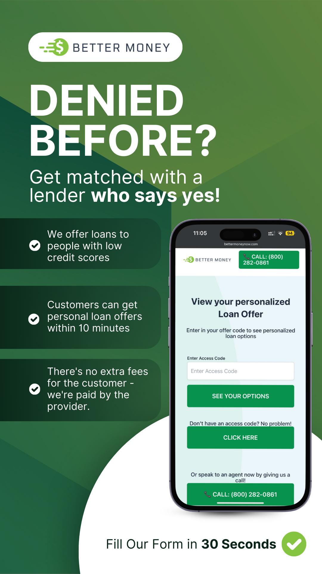 Better Money Facebook ad