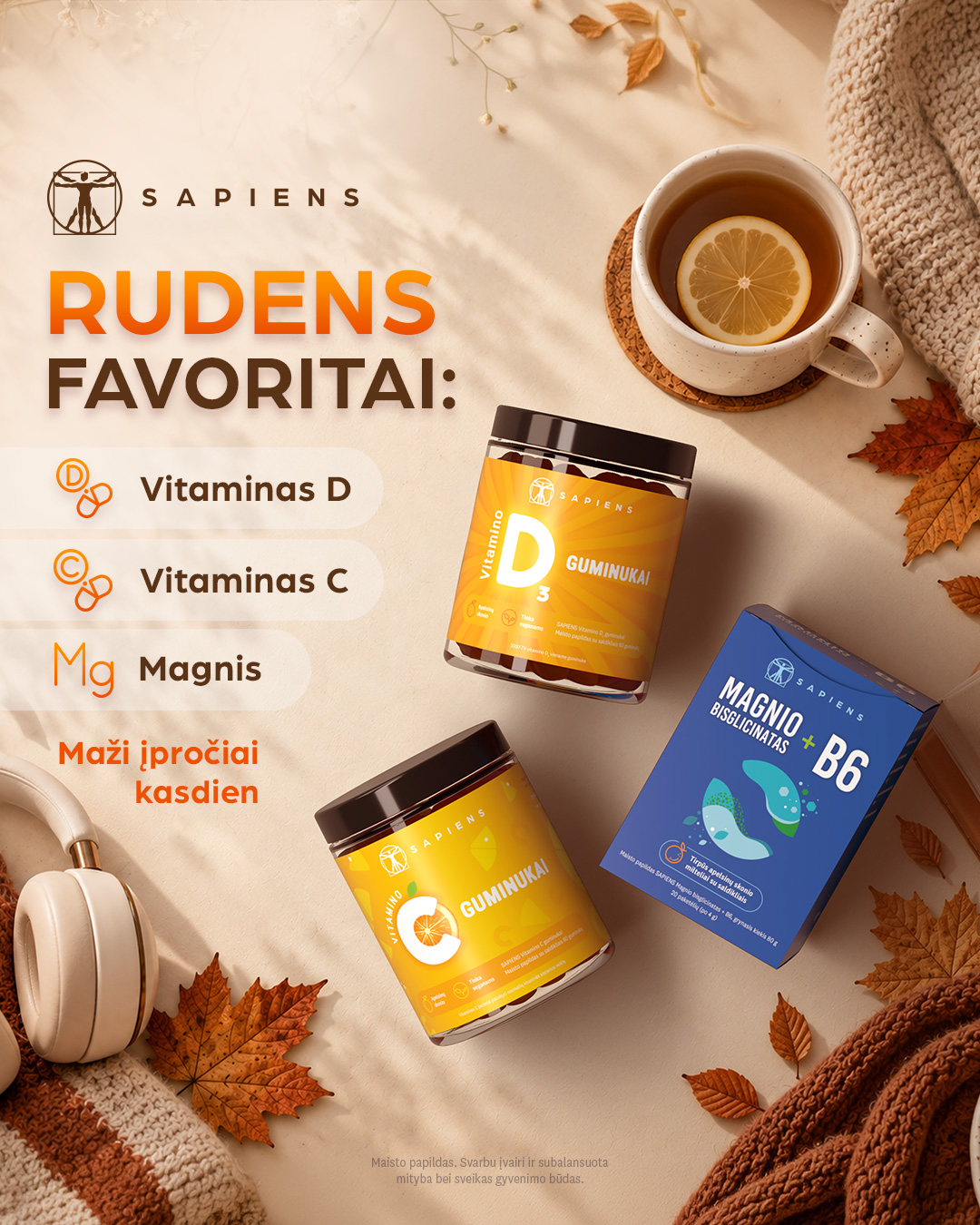 Sapiens Facebook ad: Rudens favoritai kasdienei rutinai