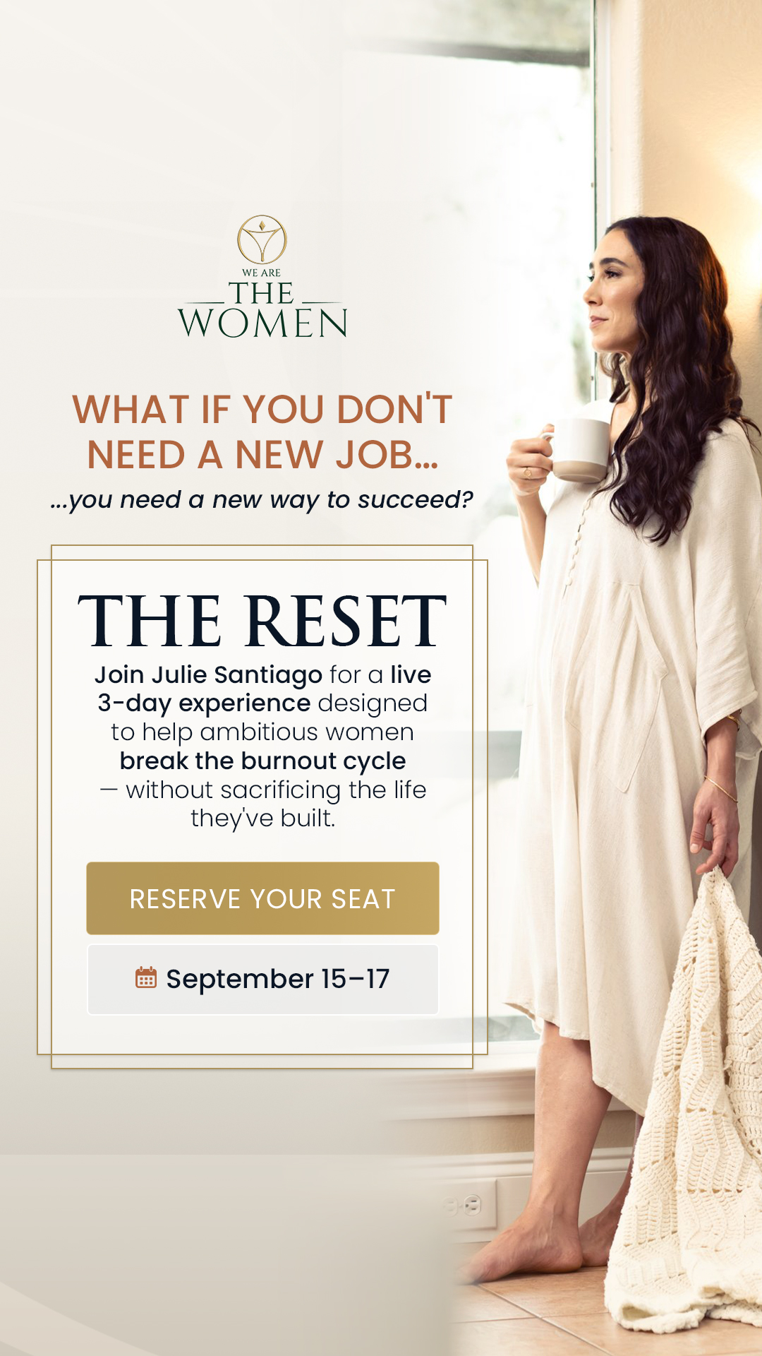 Julie Santiago Facebook ad: A Live Burnout Reset For High-Achievers