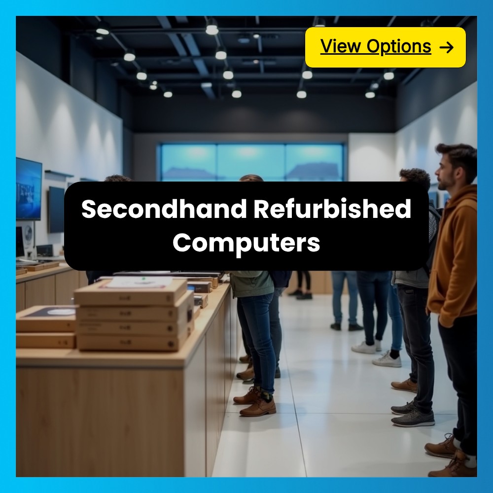 ExploreAnswers Shiftline Facebook ad: Secondhand Refurbished Computers
