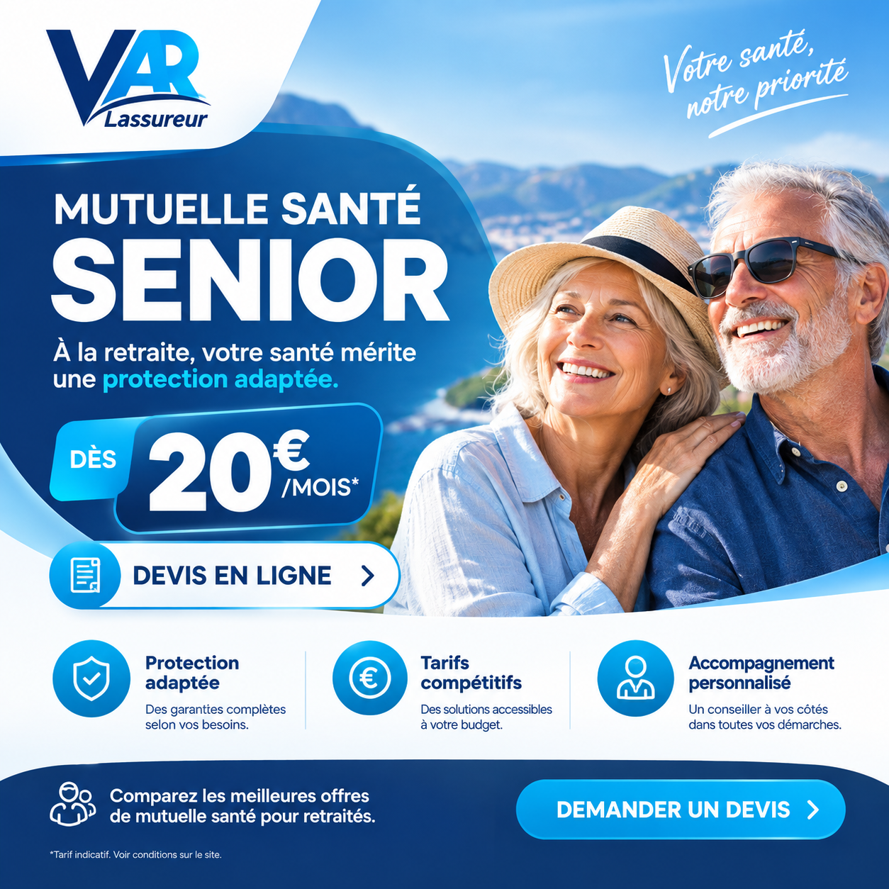 Lassureur Du Var Facebook ad: Mutuelle Senior Dès 20€/Mois