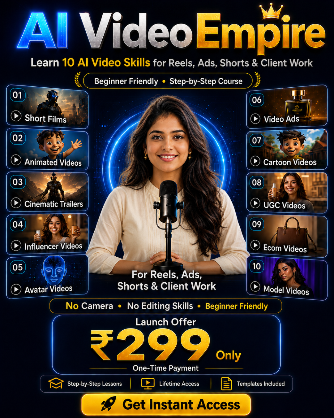 Digitoolset Facebook ad: Learn 10 AI Video Skills