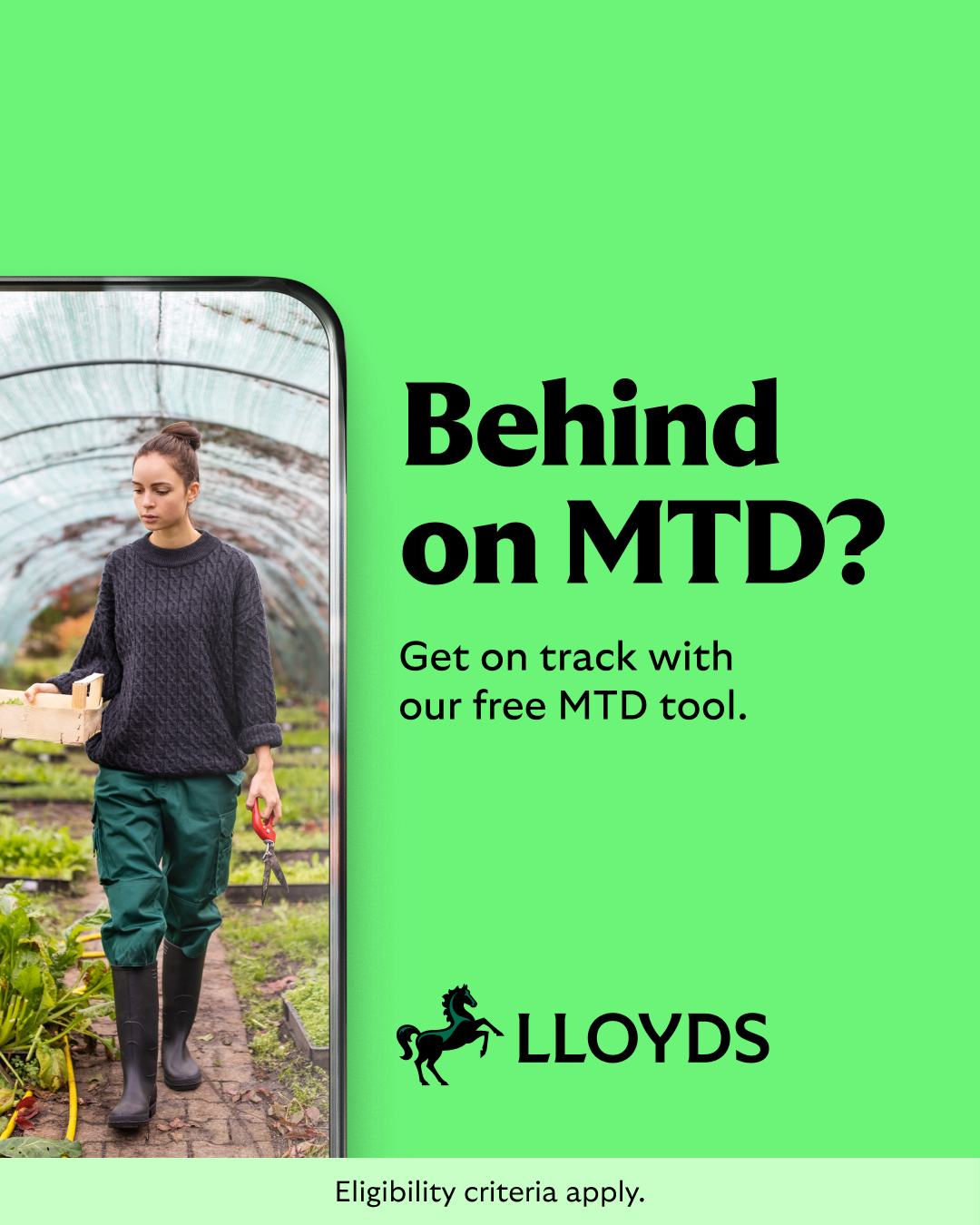 Lloyds Bank Business Facebook ad: Get MTD ready.