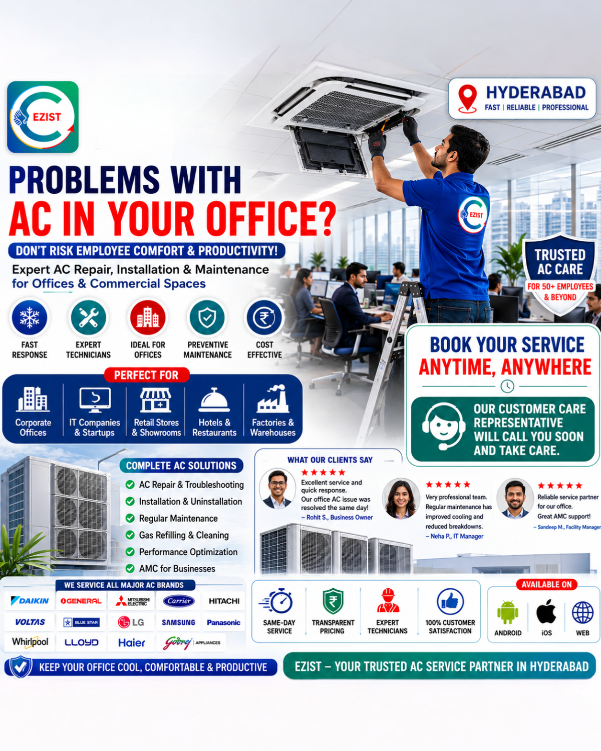 Ezist Facebook ad: AC Repair Experts For All Brands