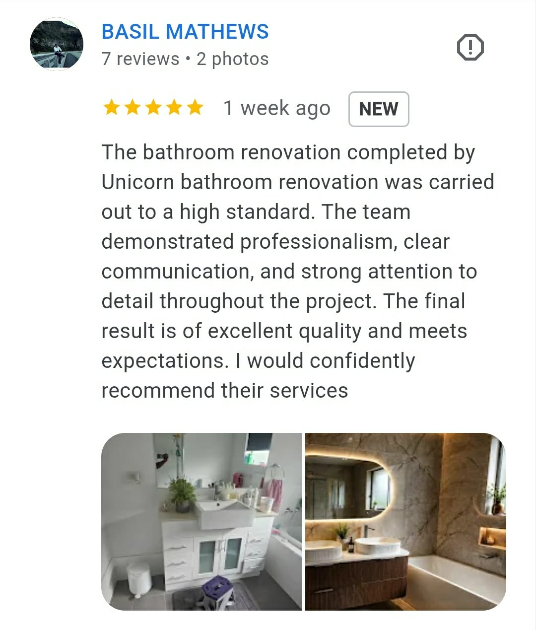 Unicorn Bathroom And Flooring Facebook ad: Customer satisfaction is our top priority.
