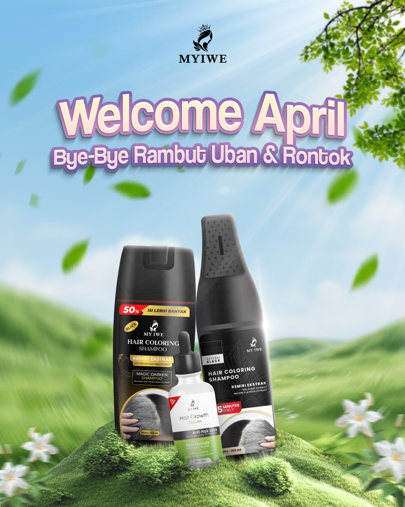 Myiwe Hair Coloring Shampoo Facebook ad