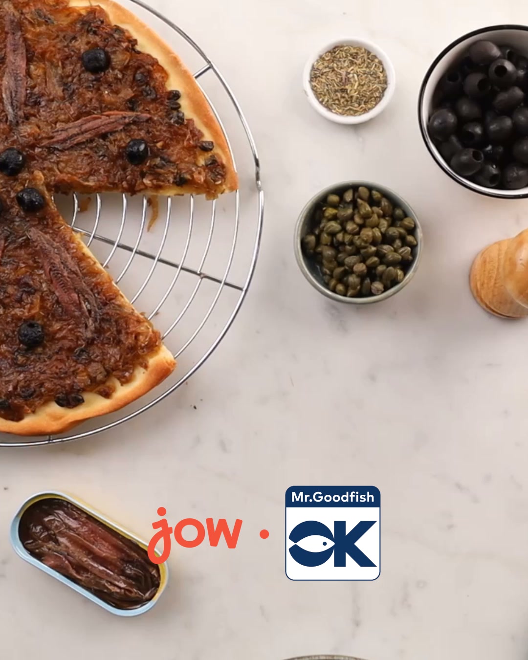 Jow Facebook ad: La recette de la pissaladière ici