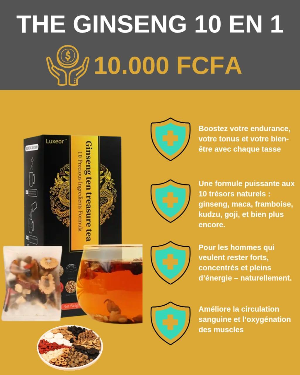 YesBijoux Mali Facebook ad: NOUVEAUTÉ, Nos compléments alimentaires & tisanes 100%…