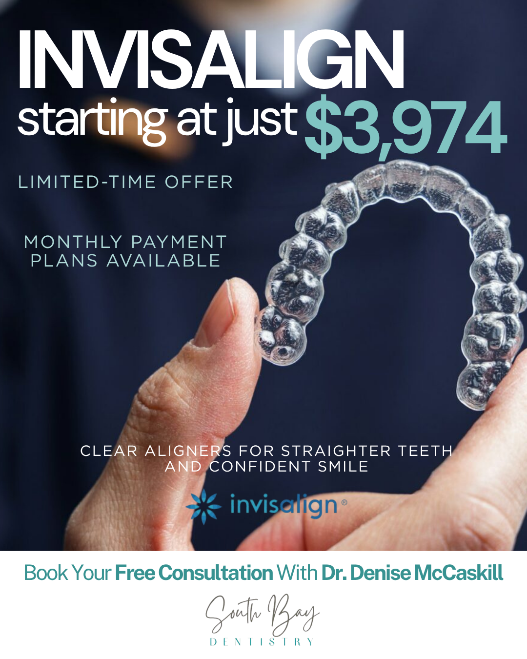 South Bay Dentistry Facebook ad: Hey Apollo Beach, Invisalign Treatment Starting at Just…