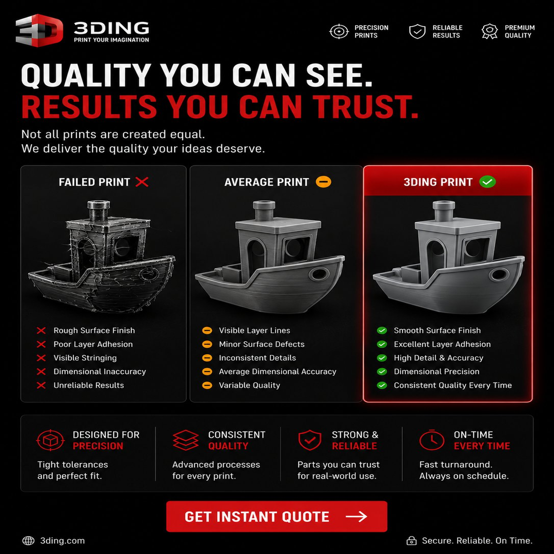 3Ding Facebook ad: Industrial-Grade FDM Printing Quality