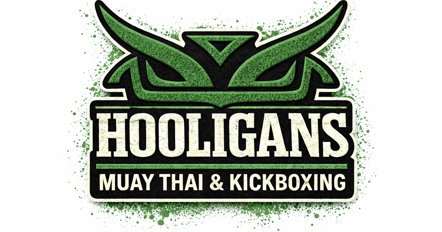Hooligans Muay Thai & Kickboxing Facebook ad: Train hard. Build confidence.