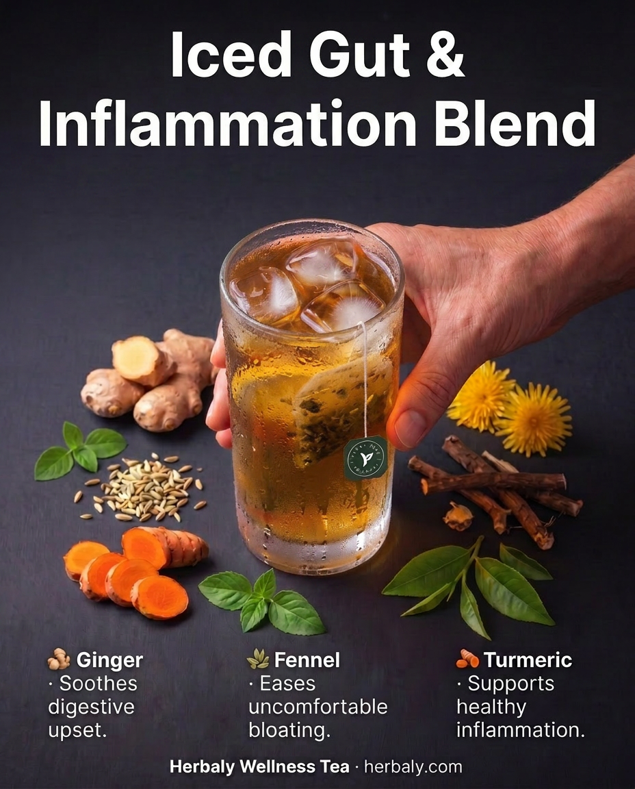 Herbaly Facebook ad: Iced tea for digestion support