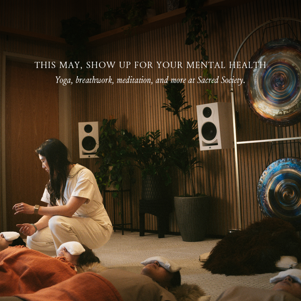 Sacred Society Facebook ad: Calm body. Clear mind.