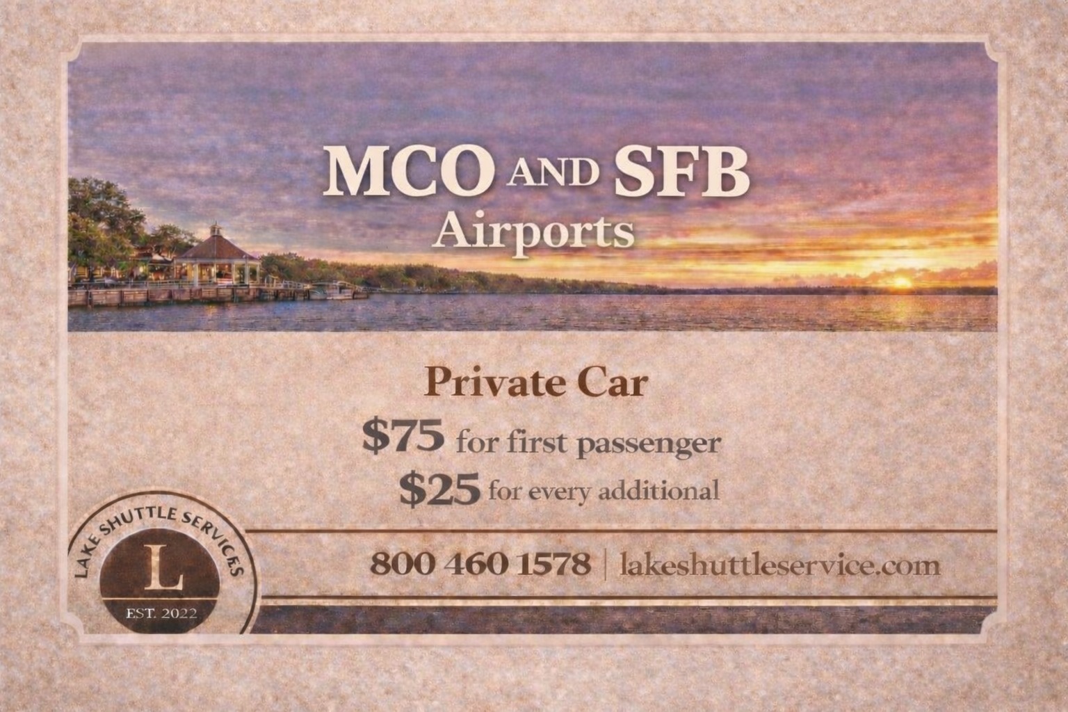 Lake Shuttle Service Facebook ad from Jun 9, 2026