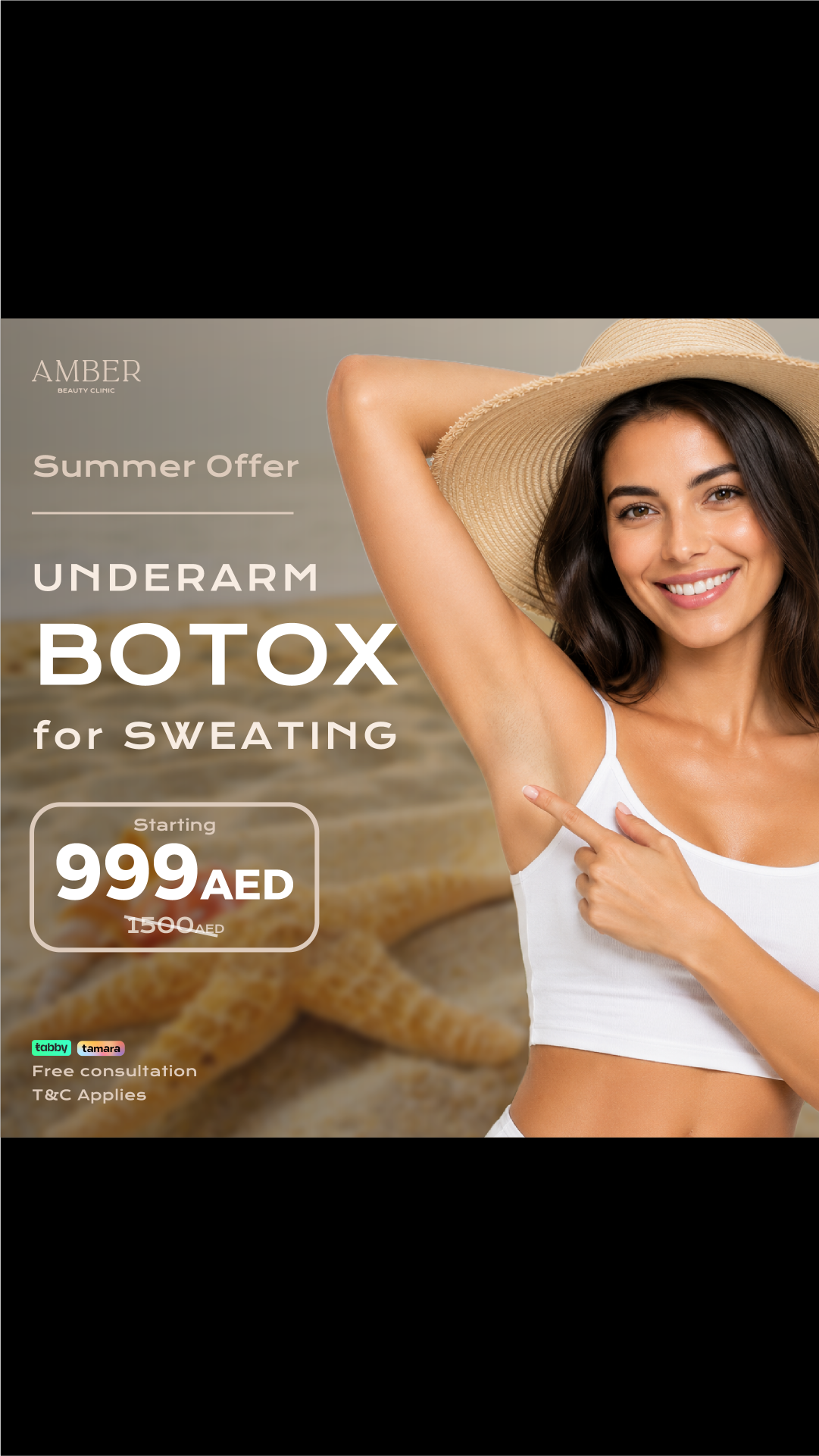 Amber Beauty Clinic Facebook ad from May 8, 2026