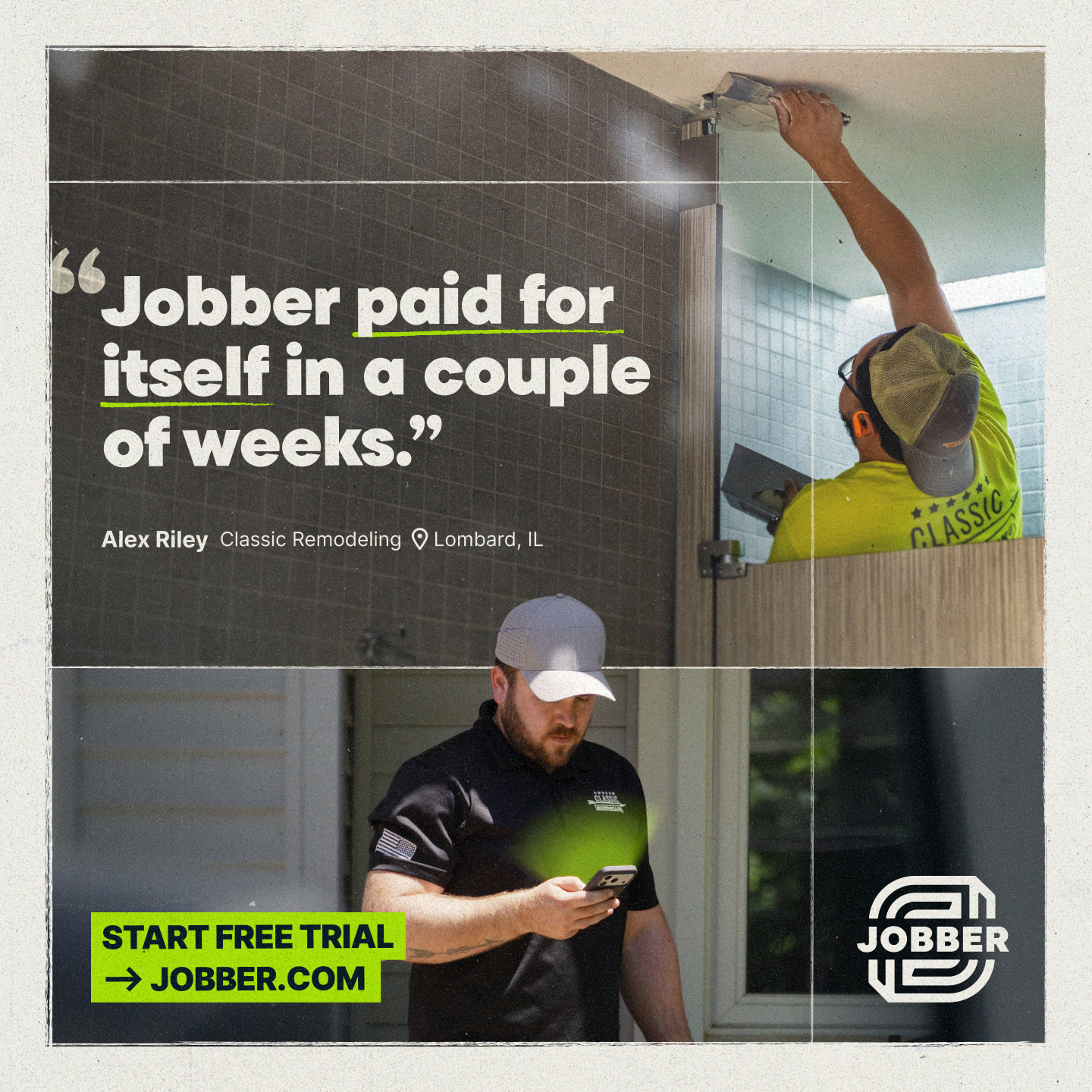 Jobber Facebook ad: Start your free trial
