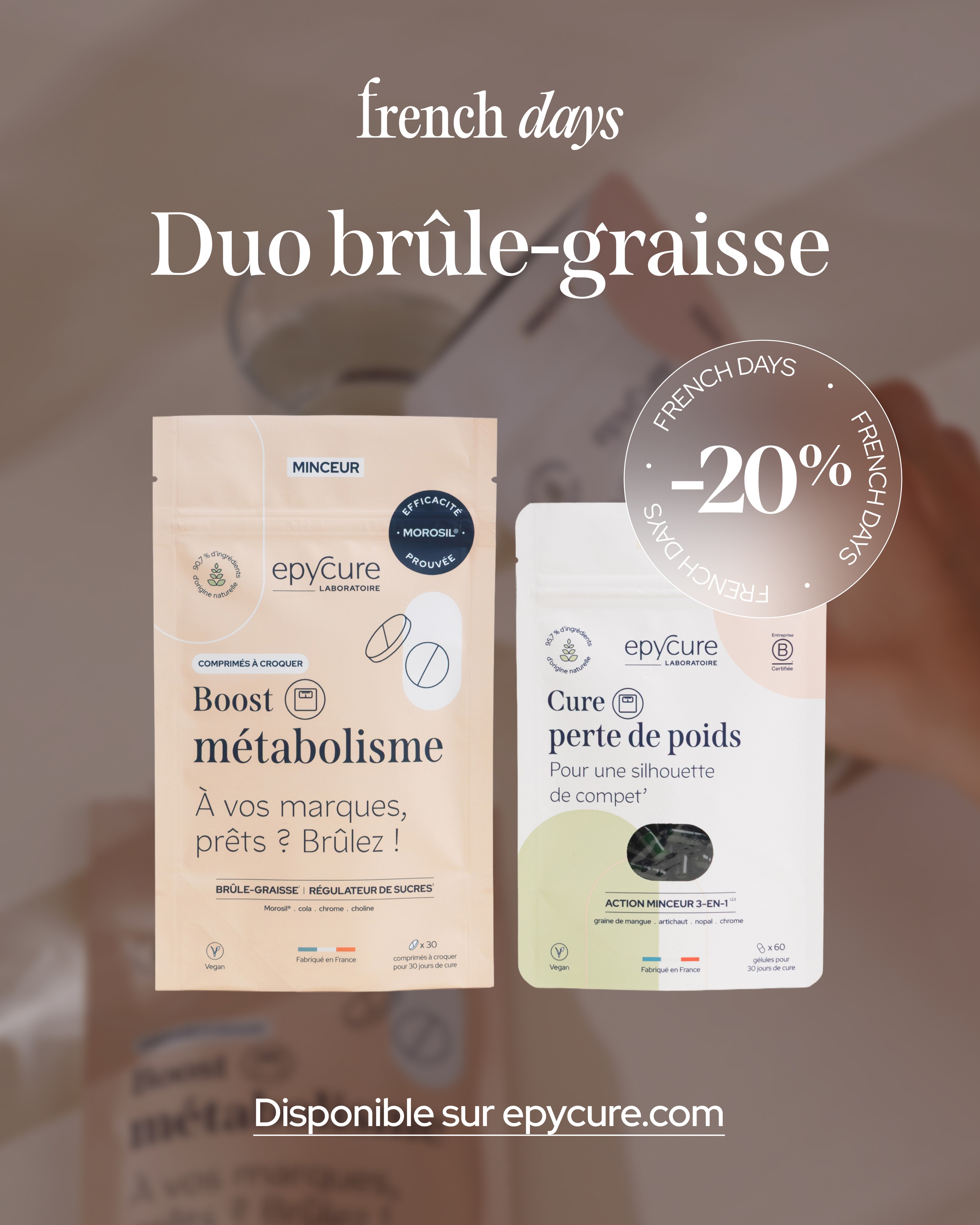 Epycure Facebook ad: -20% sur TOUT le site