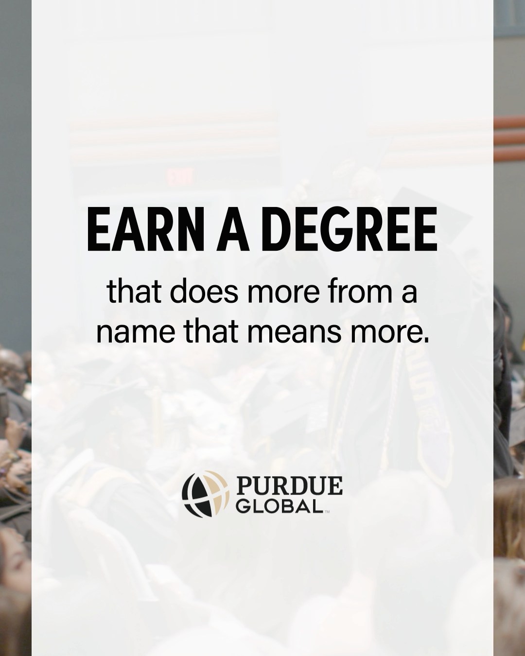 Purdue Global Facebook ad: Earn a Degree Employers Will Respect
