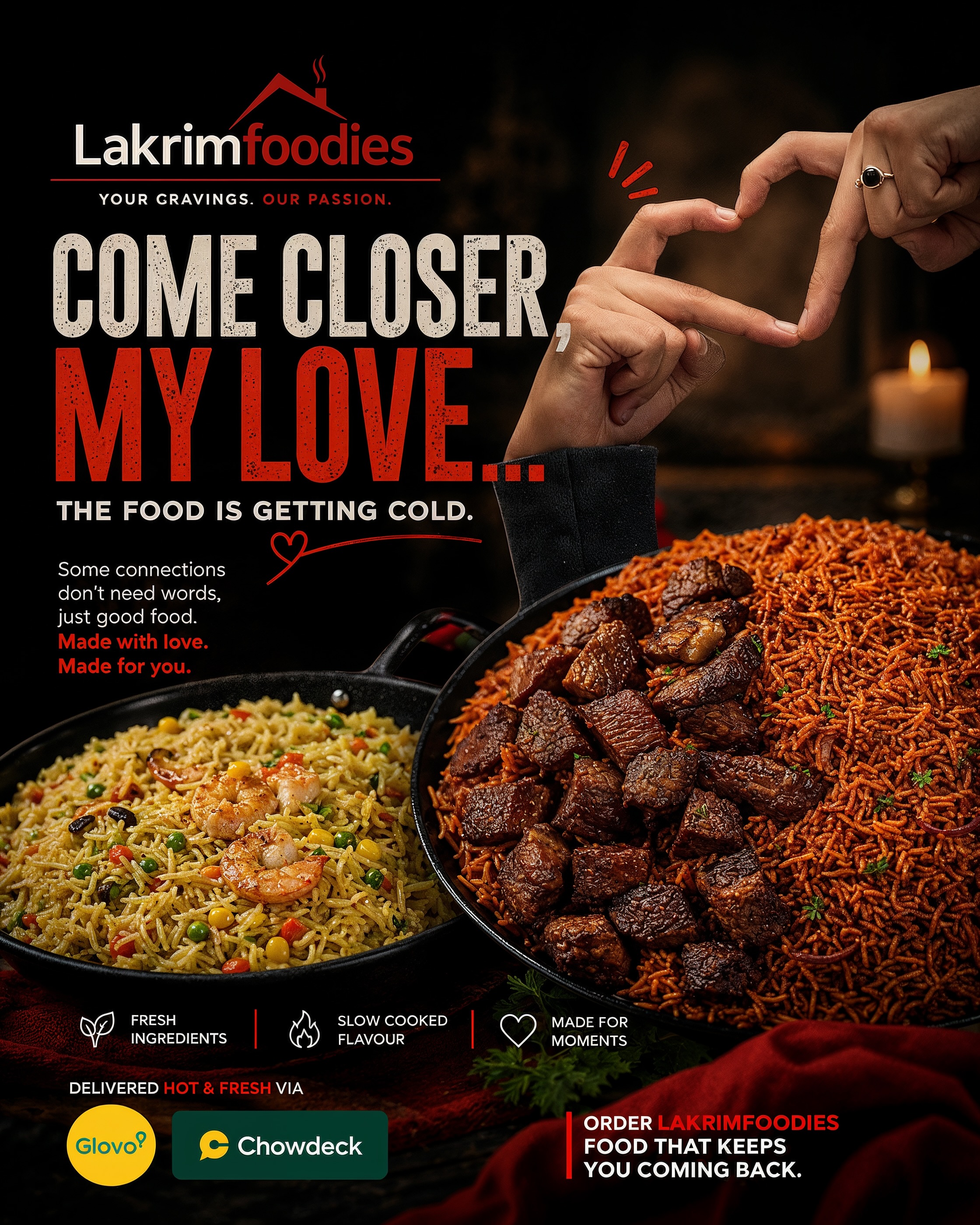 Lakrimfoodiesng Facebook ad: I love you is great, but I ordered…