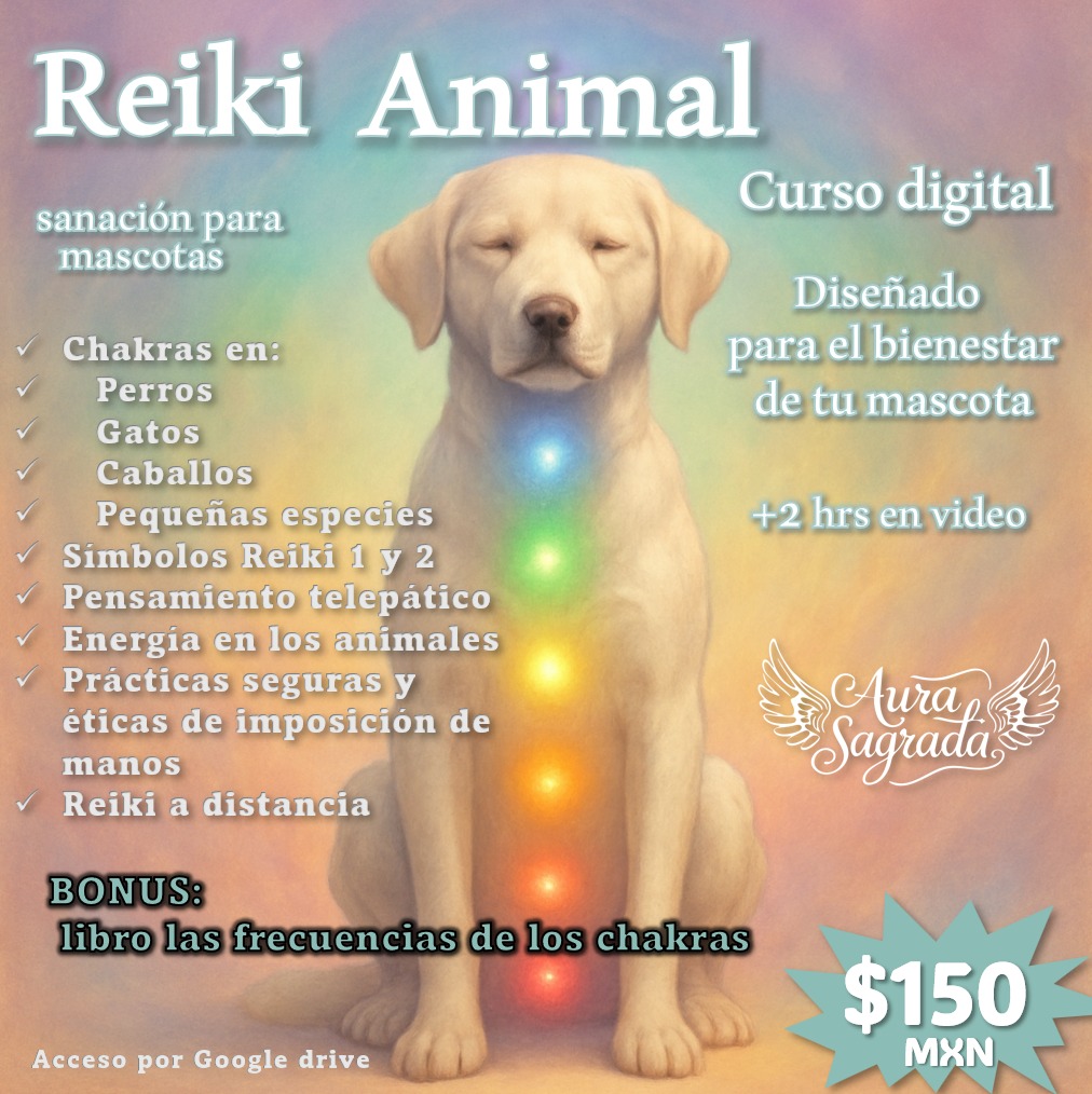 Aura Sagrada Facebook ad: Curso de Reiki Animal y Sanación para Mascotas