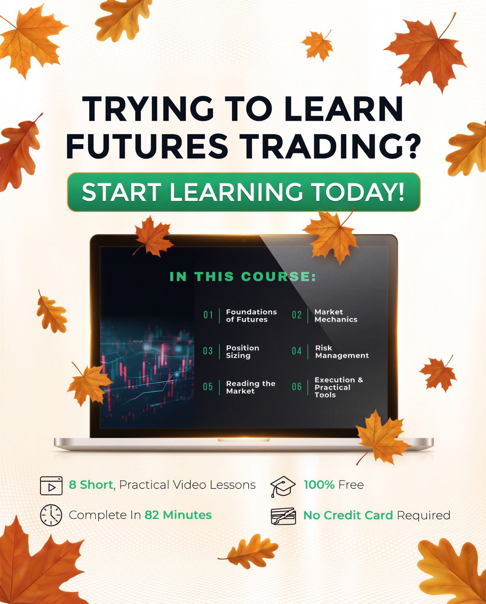 Take Profit Trader Facebook ad: Beginner Futures Course 100% Free