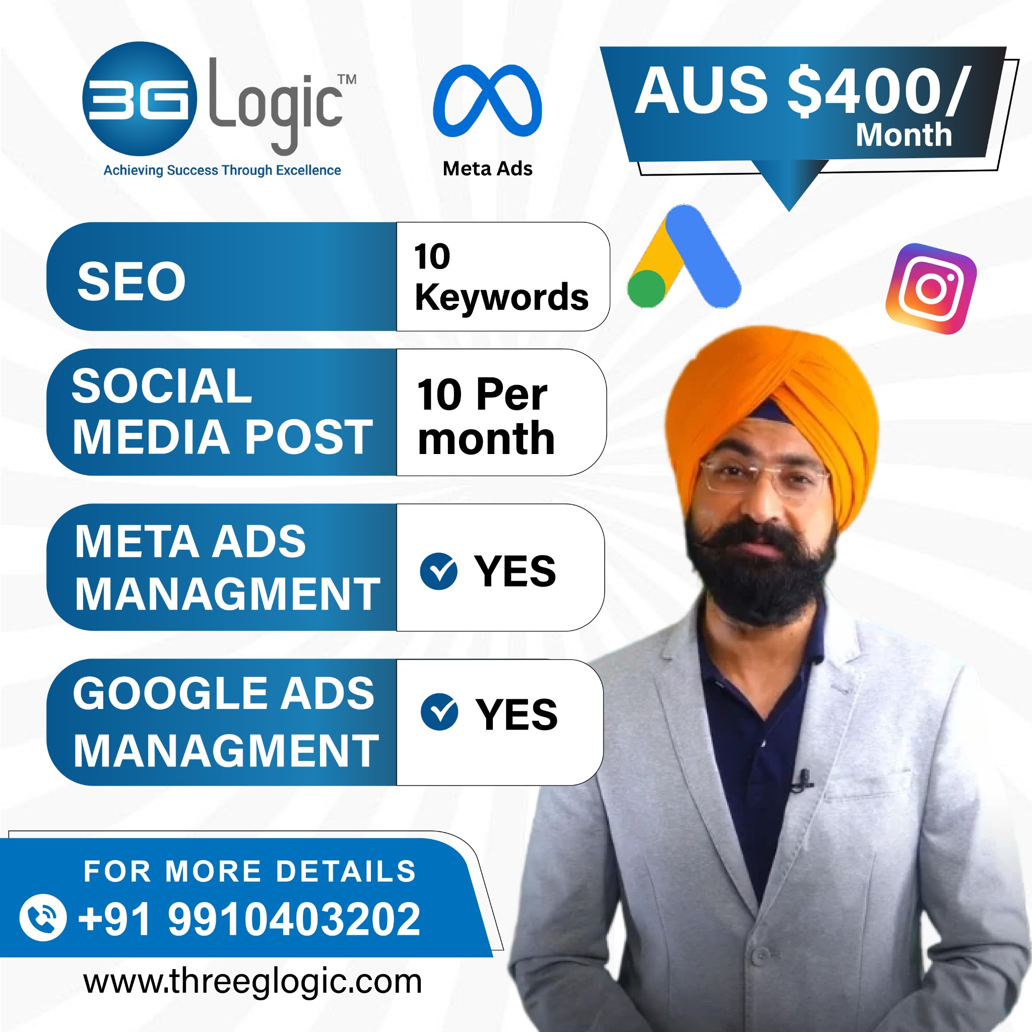 Three G Logic Infotech Pvt. Ltd Facebook ad: Build Trust & Grow Your Business Online