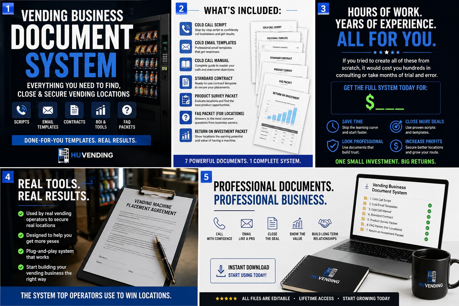 Jeffery Hughey Jr. Facebook ad: Vending Business Document Bundle, Scripts, Contracts &…