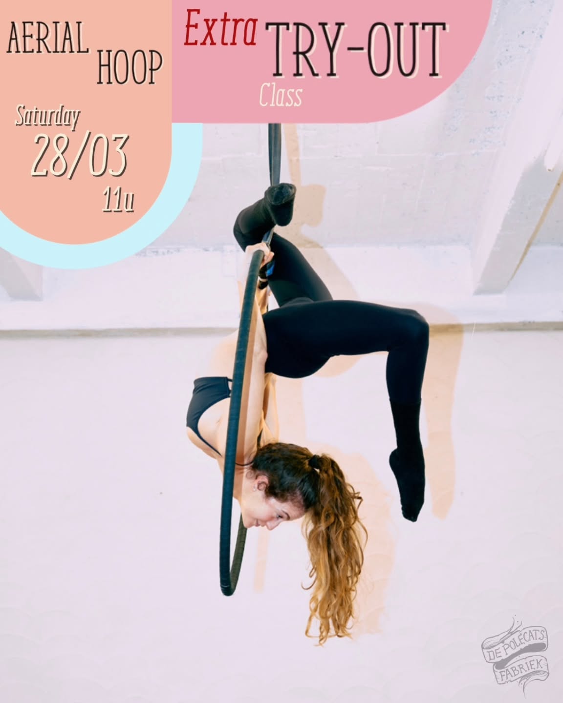 De Polecats Fabriek Facebook ad: Paaldans lessen | Aerial hoop & Handstand Lessen in Gent |…
