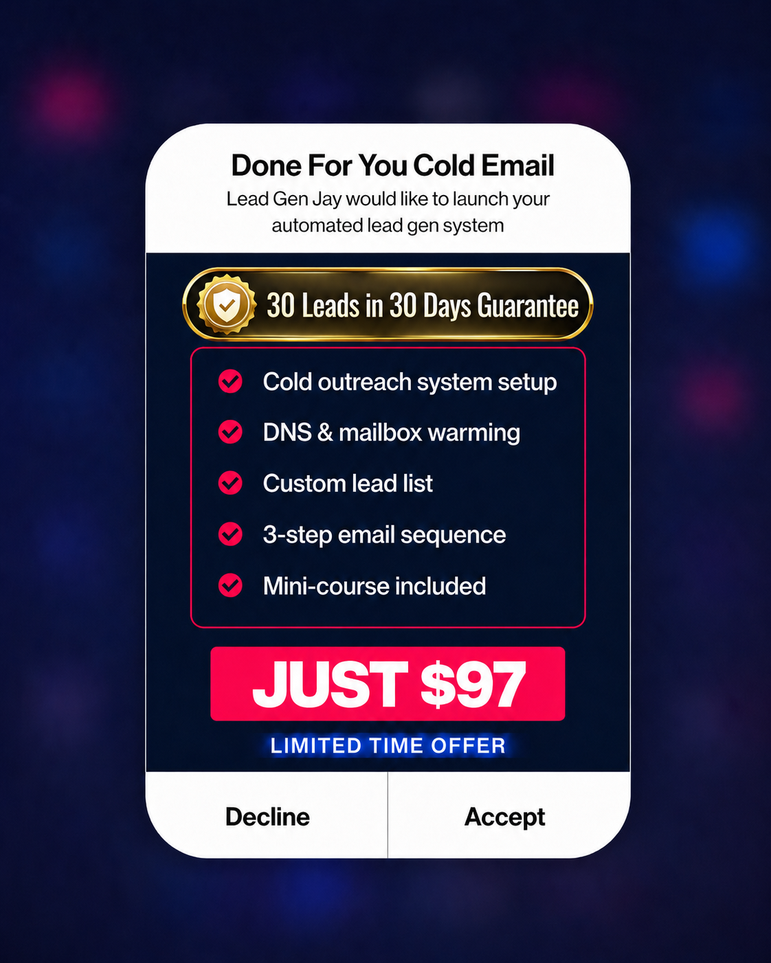 Lead Gen Jay Facebook ad